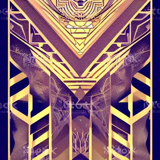 Image similar to Vector art, art deco pattern, repeatable, symmetrical, center punched, Archviz, elegant, intricate, digital painting, artstation, concept art, smooth, sharp focus, illustration, art by artgerm and greg rutkowski and alphonse mucha