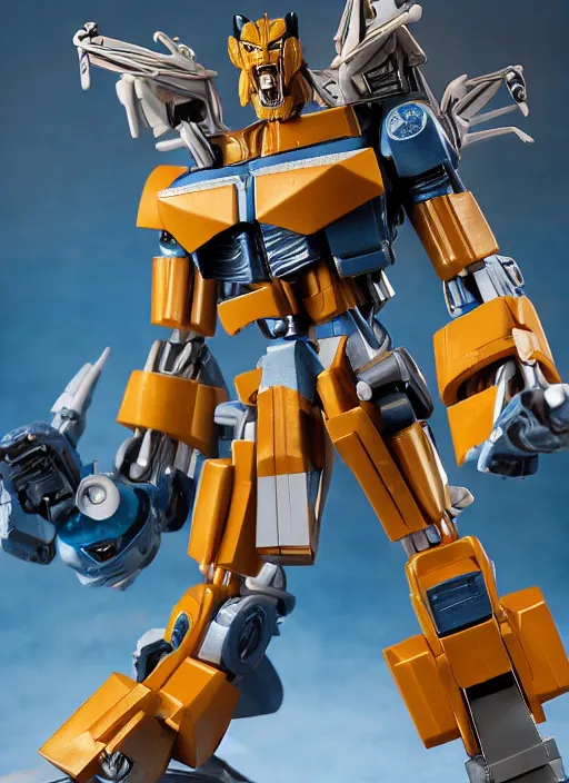 Image similar to Transformers Lion-O action figure from Transformers: Robots in Disguise (2015), symmetrical details, by Hasbro, Takaratomy, tfwiki.net photography, product photography, official media