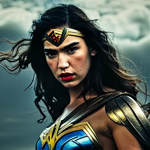 a potrait of Dua lipa as wonder woman by Zack Snyder, | Stable Diffusion