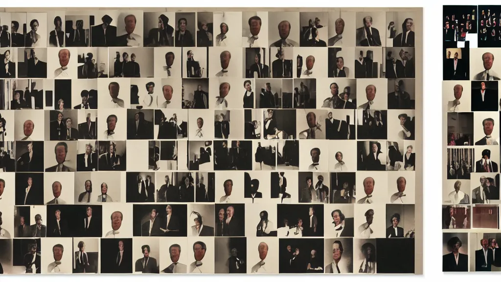 Prompt: a collage made by Mies van der Rohe, a collage for a Concert Hall composed of paper cutouts representing acoustical screens over a photograph of Albert Kahn, design process, photo collage, detailed color scan