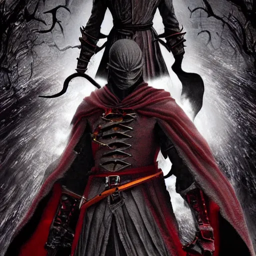 Prompt: saitama in the world of bloodborne