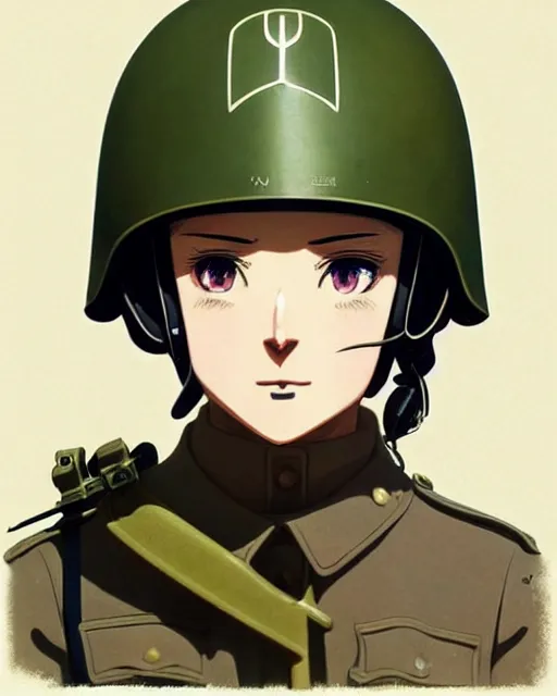 Image similar to ww 2 german soldier, snow, helmet | | very very anime!!!, fine - face, audrey plaza, realistic shaded perfect face, fine details. anime. realistic shaded lighting poster by ilya kuvshinov katsuhiro otomo ghost - in - the - shell, magali villeneuve, artgerm, jeremy lipkin and michael garmash and rob rey