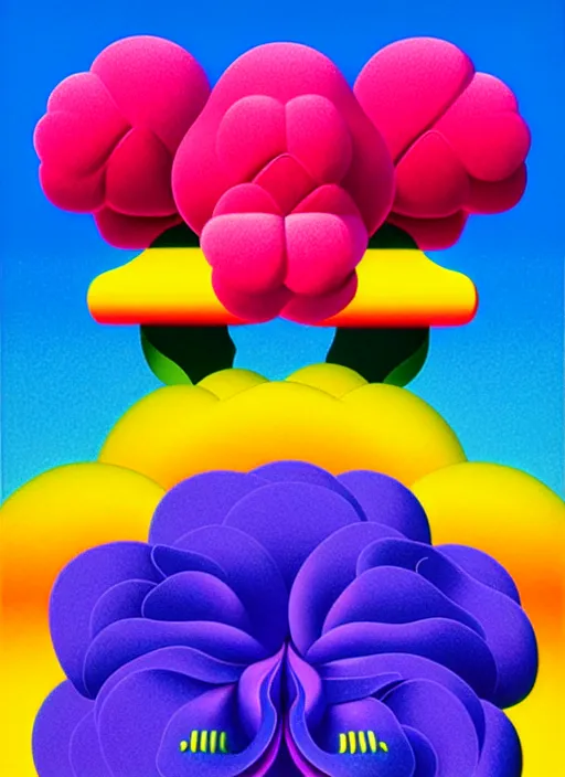 Image similar to flowers by shusei nagaoka, kaws, david rudnick, airbrush on canvas, pastell colours, cell shaded, 8 k