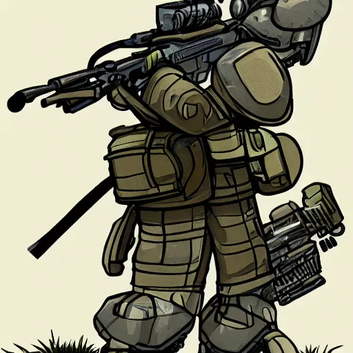 Image similar to somethingawful goon sniper, illustration, detailed