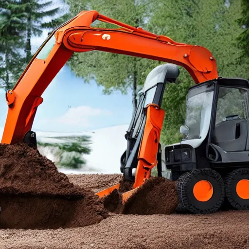 Image similar to snow - white driving an excavator