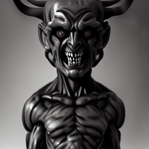 Prompt: marble demon statue, by francesco queirolo, highly detailed studio lighting, hyper realism, fantasy, scary, dark, moody, pinhole camera. 4 k,