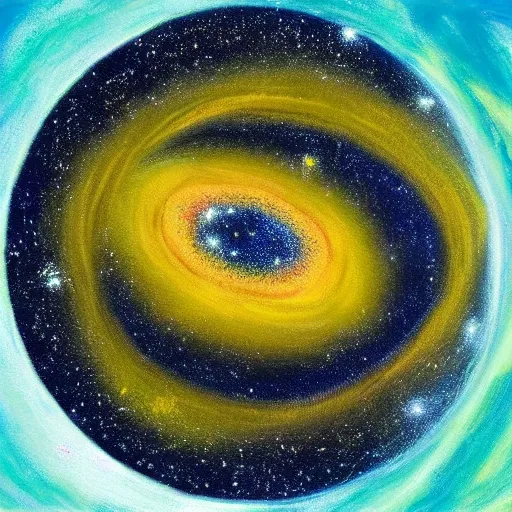 Image similar to “painting of a galaxy that looks like a toxic spill”