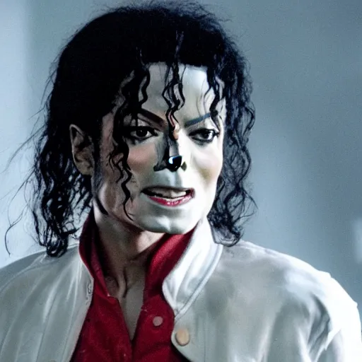 Image similar to still of michael jackson in a horror movie, 4 k, 8 k