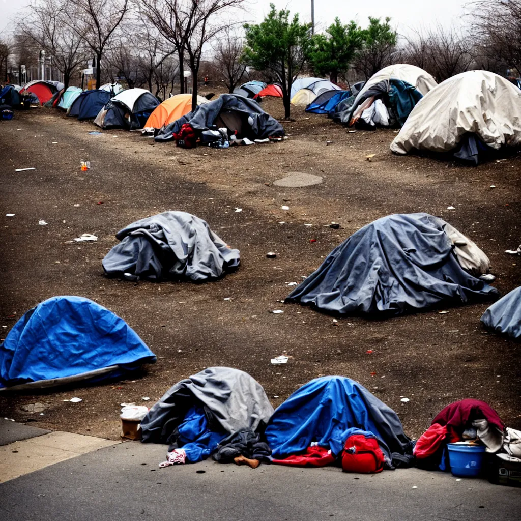 Image similar to an american homeless encampment