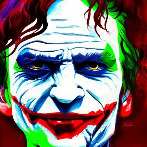 Image similar to The Joker water painting 4k detail