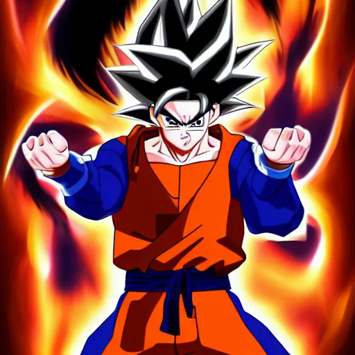 Prompt: fusion of goku and naruto, highly detailed, 4 k