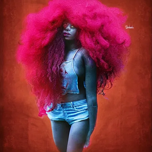 Image similar to sza, creative photo manipulation, creative photoshop, digital art