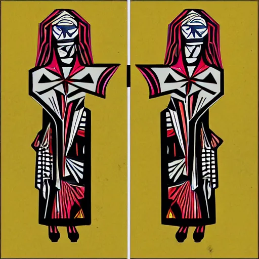 Image similar to geometric reaper woman