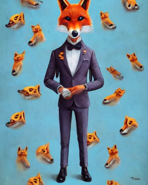 Image similar to a cute male anthropomorphic vulpes vulpes fulva wearing suit writing on blackboard, pixar style, by tristan eaton stanley artgerm and tom bagshaw