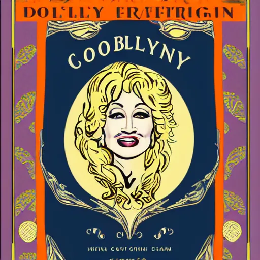 Image similar to art nouveau, Dolly Parton, graphic design