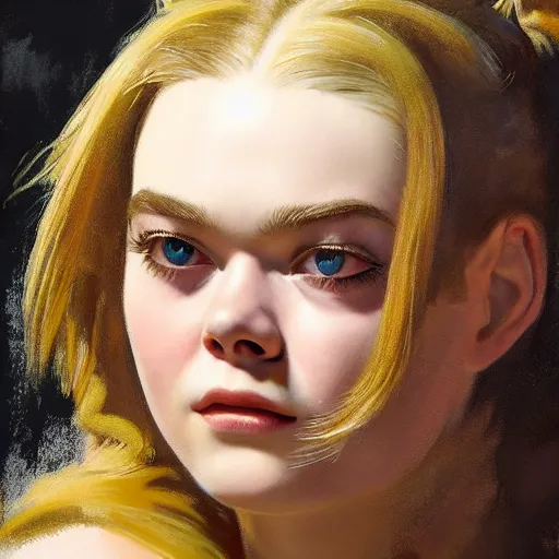 ultra realistic portrait painting of elle fanning as a | Stable ...