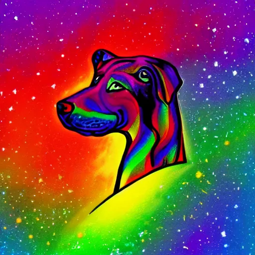 Image similar to rainbow cosmic dog