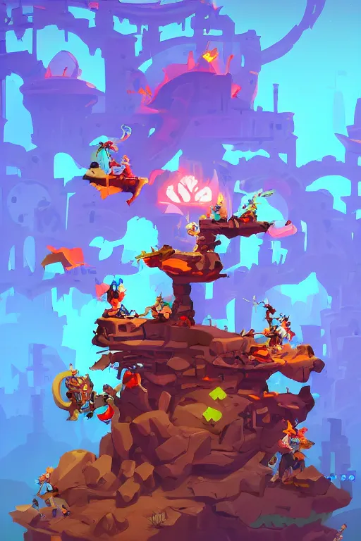 Image similar to side scroller 2d game by dead cells artist Rendering witg . full of details, by squaresoft and Rayman legends , Matte painting, trending on artstation and unreal engine