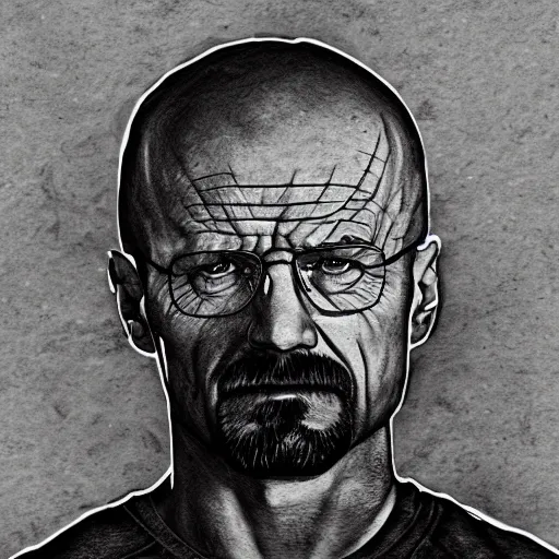 Image similar to walter white gigachad pose study