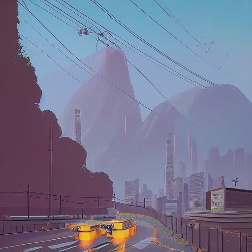 Image similar to rio de janeiro by simon stalenhag