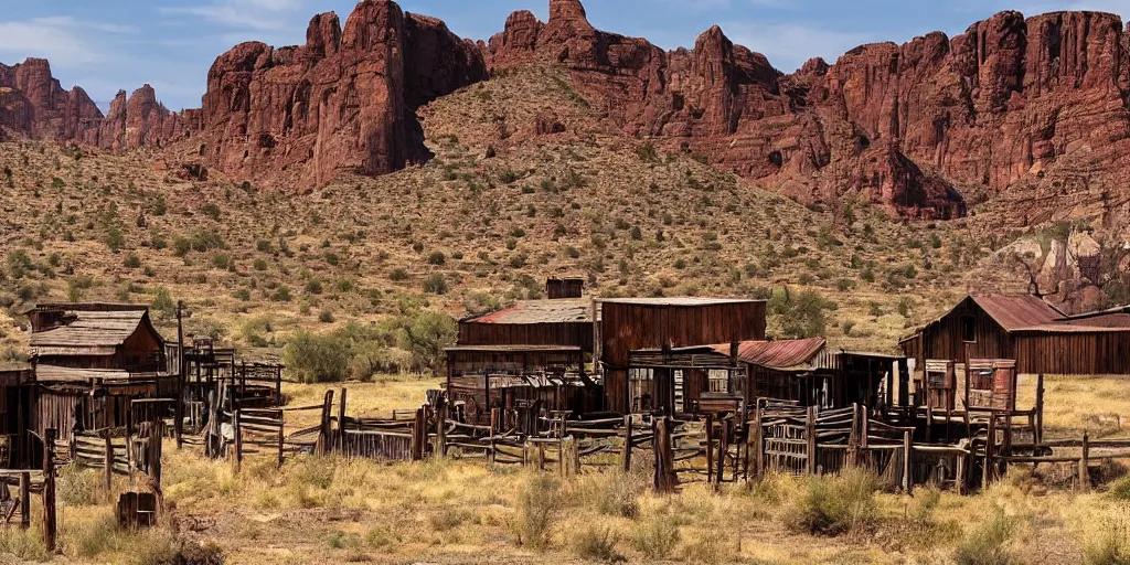 Prompt: wild west scenery