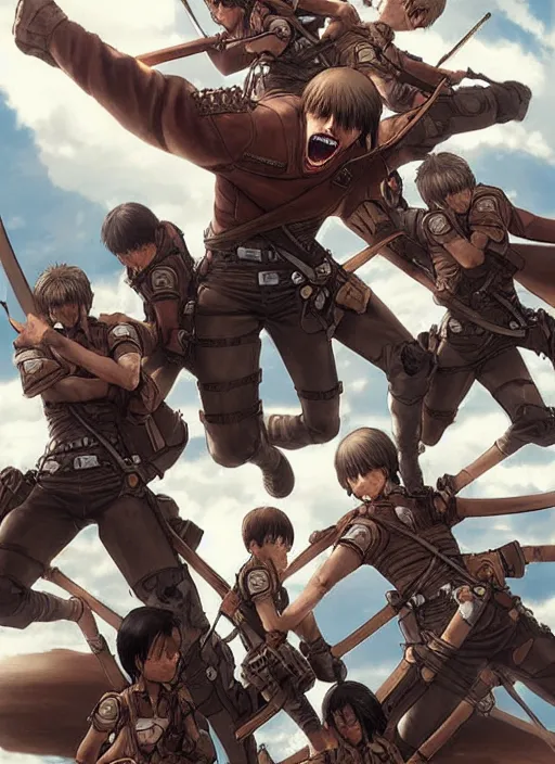 Prompt: digital _ painting _ of _ attack on titan _ by _ filipe _ pagliuso _ and _ justin _ gerard _ symmetric _ fantasy _ highly _ detailed _ realistic _ intricate _ port