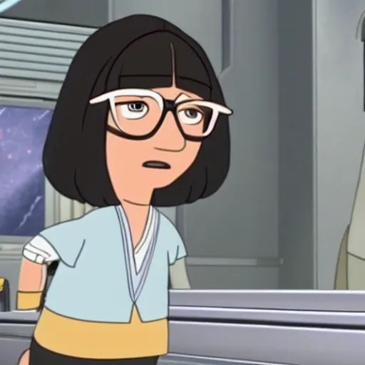 Image similar to A still of Tina Belcher in Star Wars: The Clone Wars (2008)