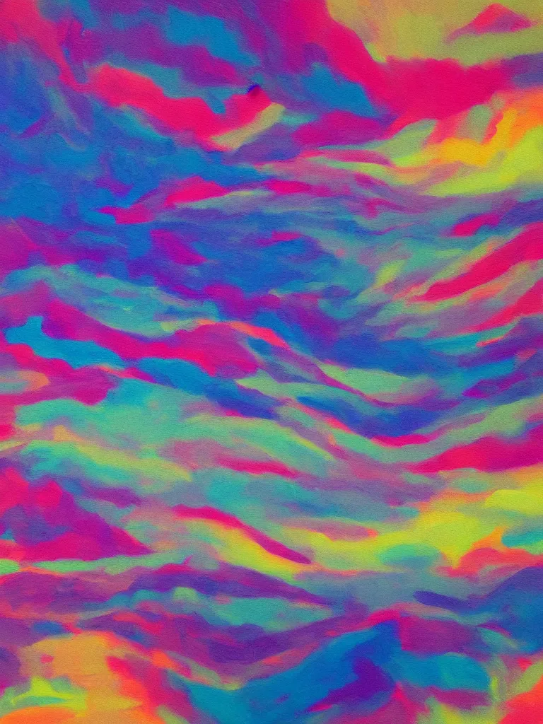 Abstract Oil Painting Of A Landscape, Outrun, Synth 