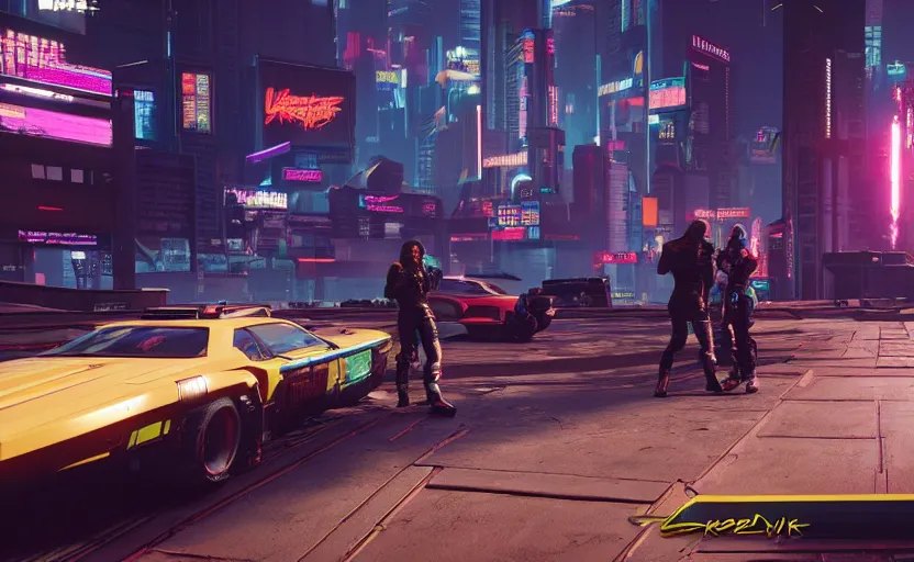 Prompt: cyberpunk 2077 in game screenshot, the afterlife club