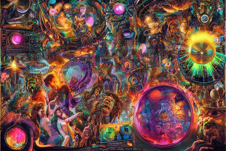 Image similar to rave dance party by artgerm, steve argyle, ernst haeckel, david a. hardy, oyama kojima, phil koch, annie leibovitz, benoit mandelbrot, dan mumford, bruce pennington, mimmo rotella