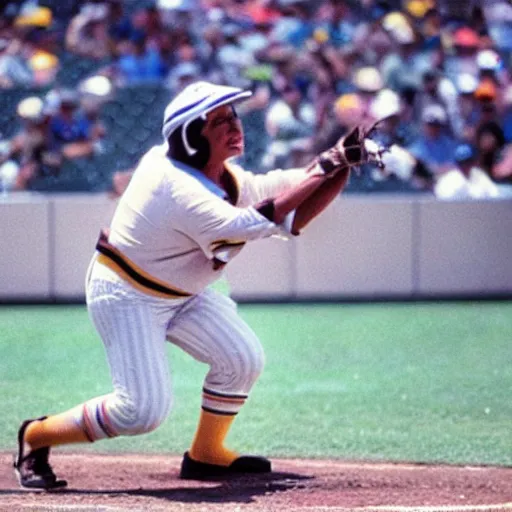 Prompt: big bird playing for the padres baseball team
