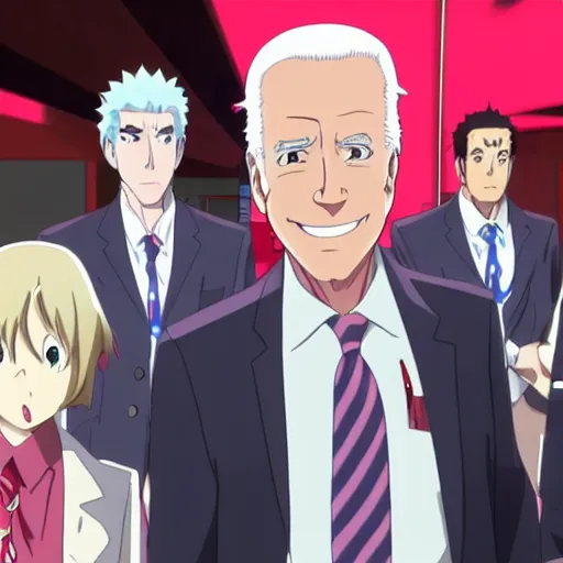 Image similar to biden in redline, anime, anime movie