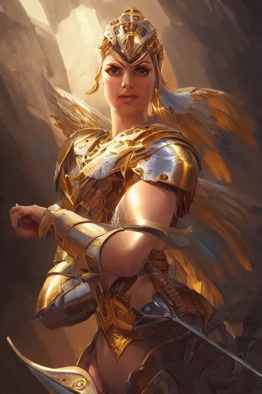 Image similar to amazon valkyrie athena, d & d, fantasy, portrait, highly detailed, headshot, digital painting, trending on artstation, concept art, sharp focus, illustration, art by artgerm and greg rutkowski and magali villeneuve