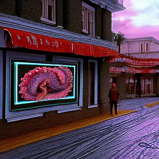 Image similar to hyperrealism photography supercomputer simulation of detailed octopus in the detailed ukrainian village in dramatic scene from movie the big lebowski ( 1 9 9 8 ) by taras shevchenko