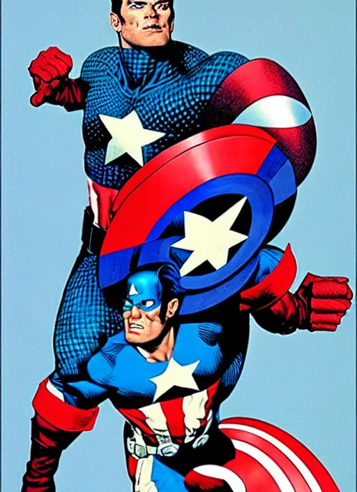 Prompt: captain america reimagined. portrait by clyde caldwell and jean giraud and anton otto fischer and john philip falter and will eisner and gil elvgren