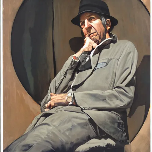 Image similar to portrait of leonard cohen, by Frank McCarthy