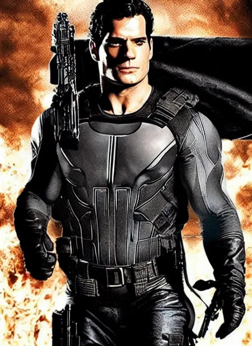 Prompt: Henry Cavill as The Punisher