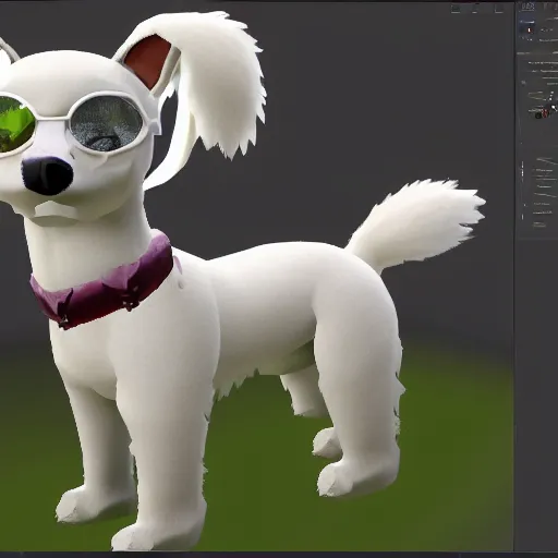 Prompt: my dog is rendering in SSAO only with broken fur textures, Unreal Engine