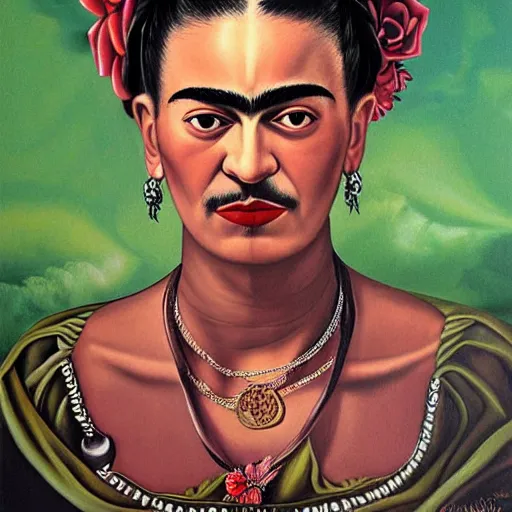 Image similar to highly detailed matte portrait of frida kahlo in a hospital bed by anne stokes