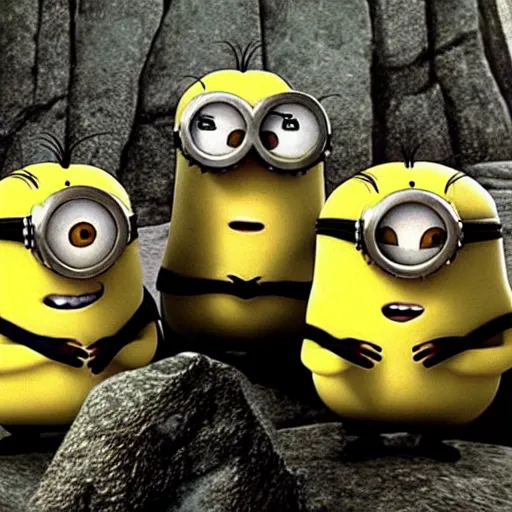 Image similar to the still of the minions in Lord of The Rings,