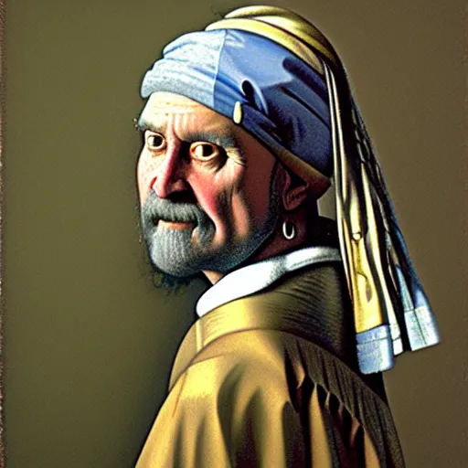 Image similar to detailed portrait of billy connolly painted by vermeer