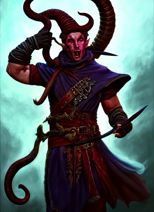 Image similar to tiefling bard, full body, hyper realistic, extremely detailed, dnd character art portrait, dark fantasy art, intricate fantasy painting, dramatic lighting, vivid colors, deviantart, artstation, by jeff easley.