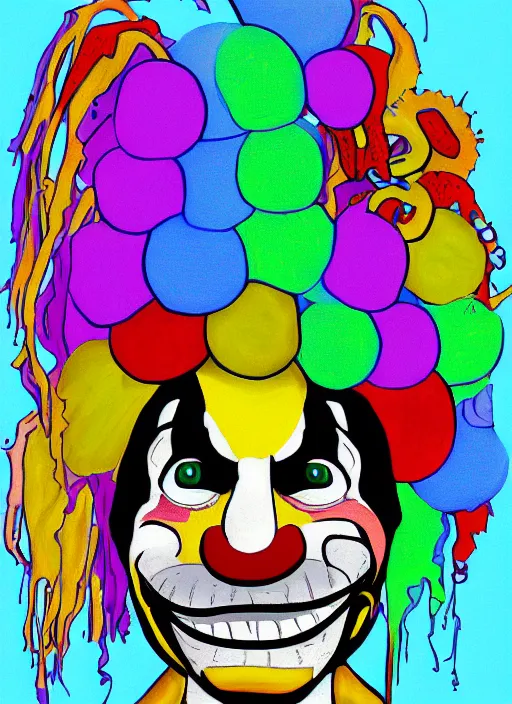 Prompt: clown, digital art, drawn in microsoft paint, depth