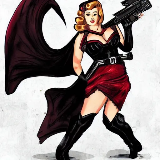 Image similar to pinup girl imperial guard grimdark