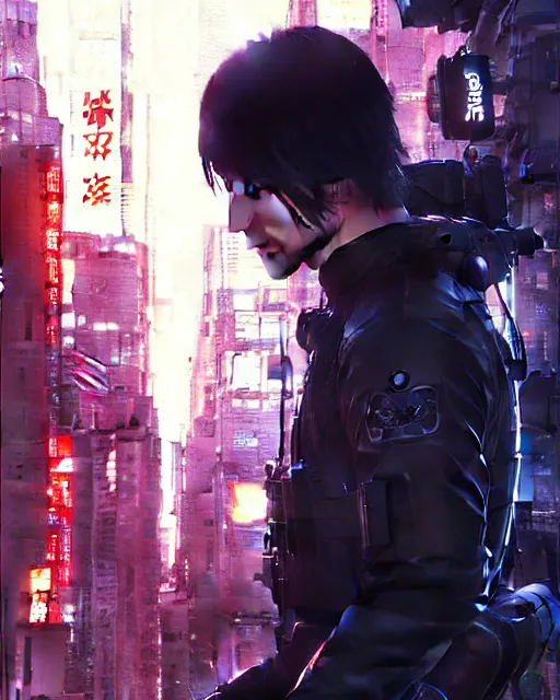 Prompt: caucasian man wearing in tactical gear | | fine detail!! anime!! realistic shaded lighting!! dramatic!! poster by ilya kuvshinov katsuhiro otomo ghost - in - the - shell, magali villeneuve, artgerm, jeremy lipkin and michael garmash and rob rey