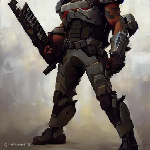 Image similar to greg manchess portrait painting of fully armored chuck norris as overwatch character, medium shot, asymmetrical, profile picture, organic painting, sunny day, matte painting, bold shapes, hard edges, street art, trending on artstation, by huang guangjian and gil elvgren and sachin teng