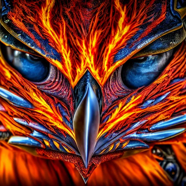 Image similar to phoenix warrior, highly detailed, 8 k, hdr, close up, smooth, sharp focus, high resolution, award - winning photo