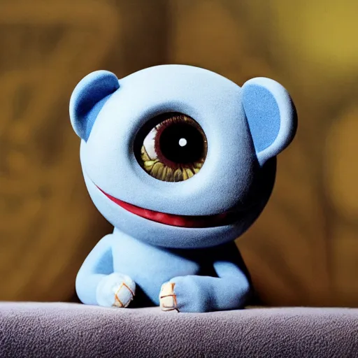Image similar to autochrome photo of cute monster toy by Mark Ryden, realistic, octane render