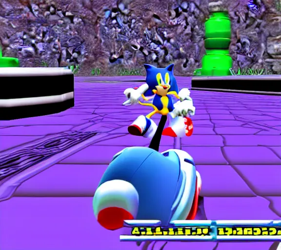 Prompt: sonic adventure on the sega saturn, ingame screenshot