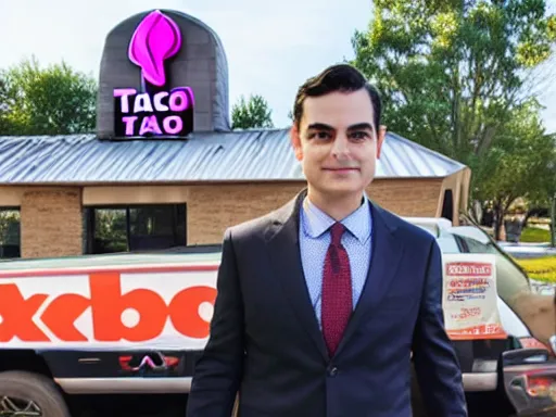 Prompt: Ben Shapiro at Taco Bell